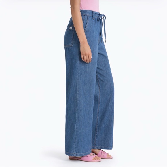 Joe's Jeans Collection Drawstring Wide Leg Jeans | Medium Indigo | Size 25 - Picture 2 of 10